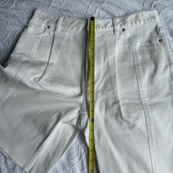 Derek Lam Long White Jean Shorts with Slit Side Detail - Picture 9 of 9